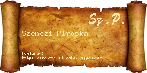 Szenczi Piroska névjegykártya